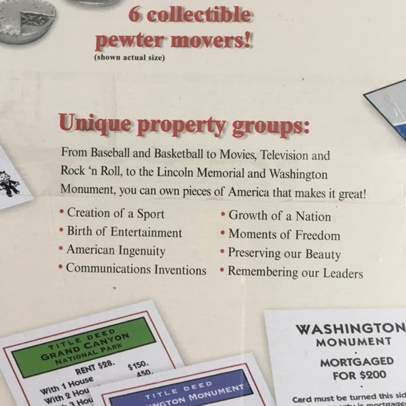 Monopoly America Special Edition 2002 Parker Brothers New Factory Sealed - Picture 5 of 10